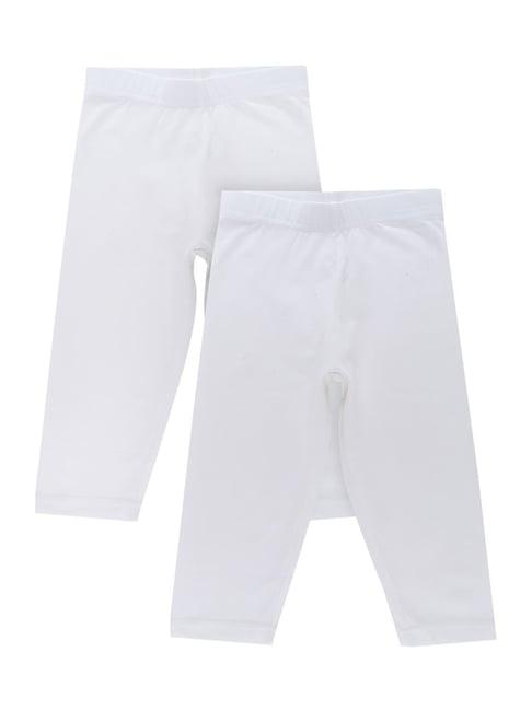 bodycare kids white solid capris (pack of 2)