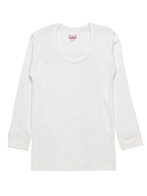 bodycare kids white solid full sleeves thermal top