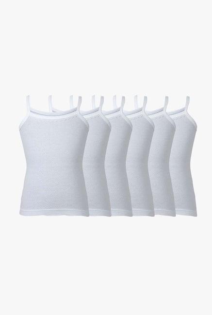 bodycare kids white textured camisole (pack of 6)