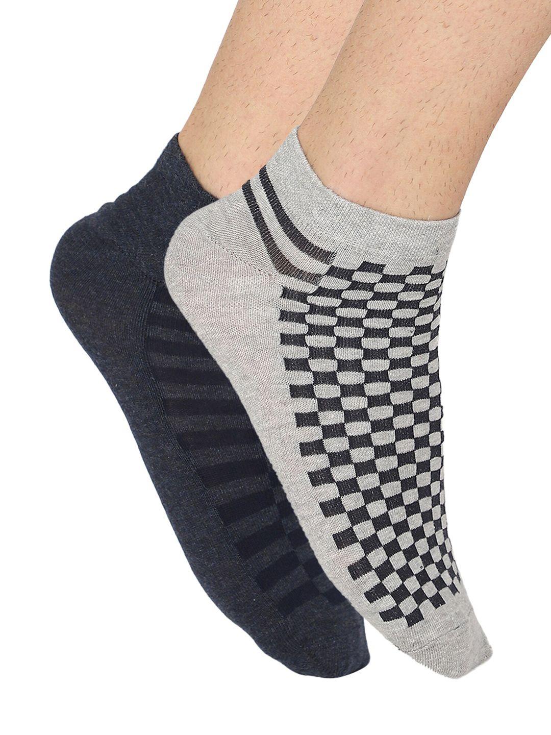 bodycare men pack of 2 patterned ankle-length socks