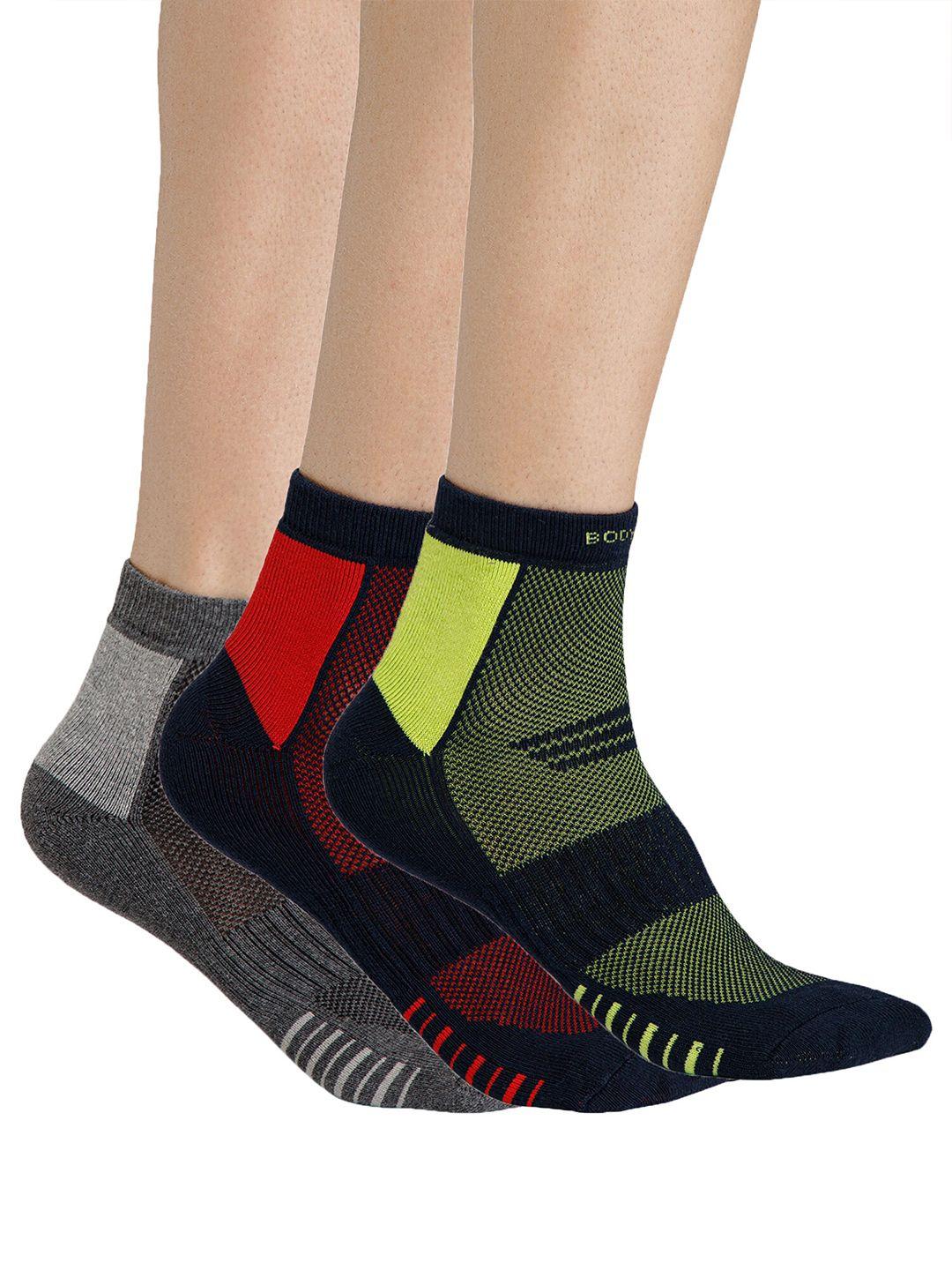 bodycare men pack of 3 assorted patterned cotton above ankle length socks