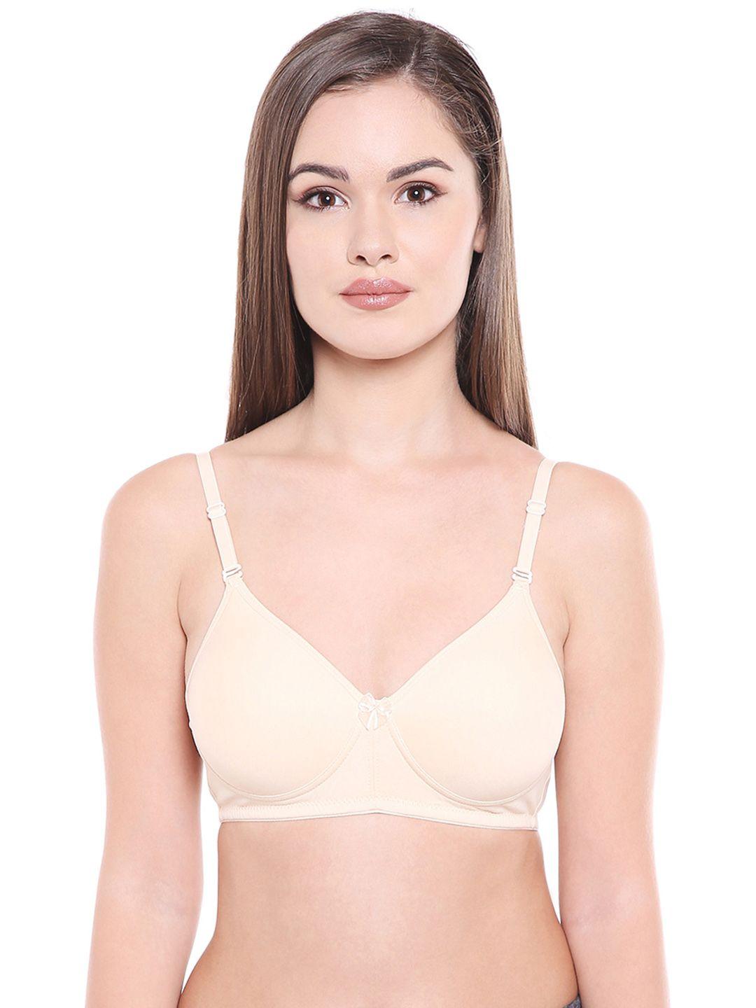 bodycare women pack of 3 beige solid t-shirt bra 6588s