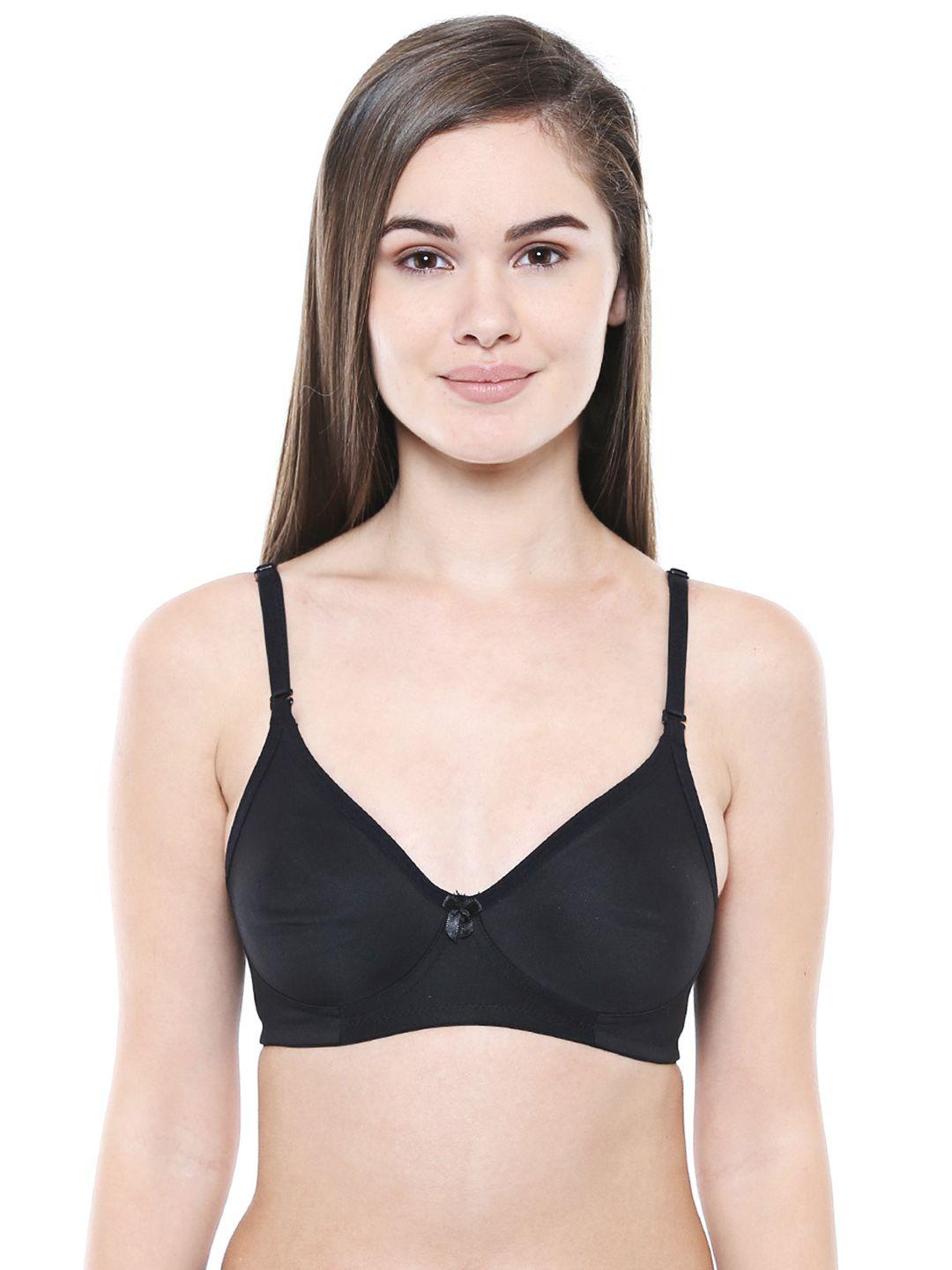 bodycare women pack of 3 black solid t-shirt bra 5554b