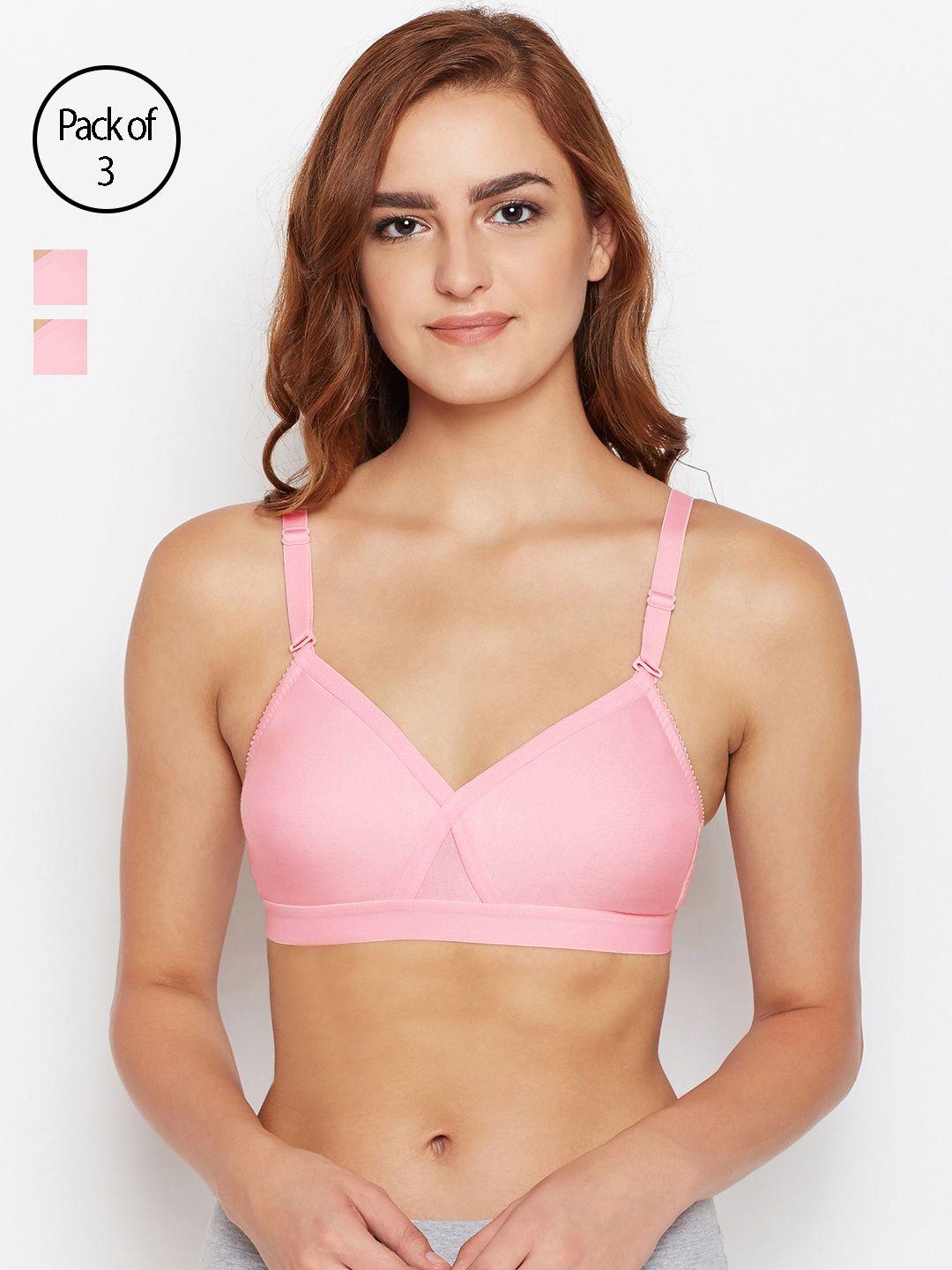 bodycare women pack of 3 pink t-shirt bra 5589pi