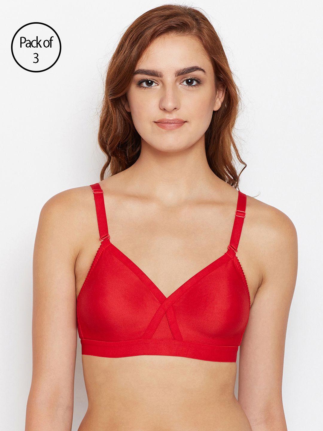 bodycare women pack of 3 red t-shirt bra 5589re