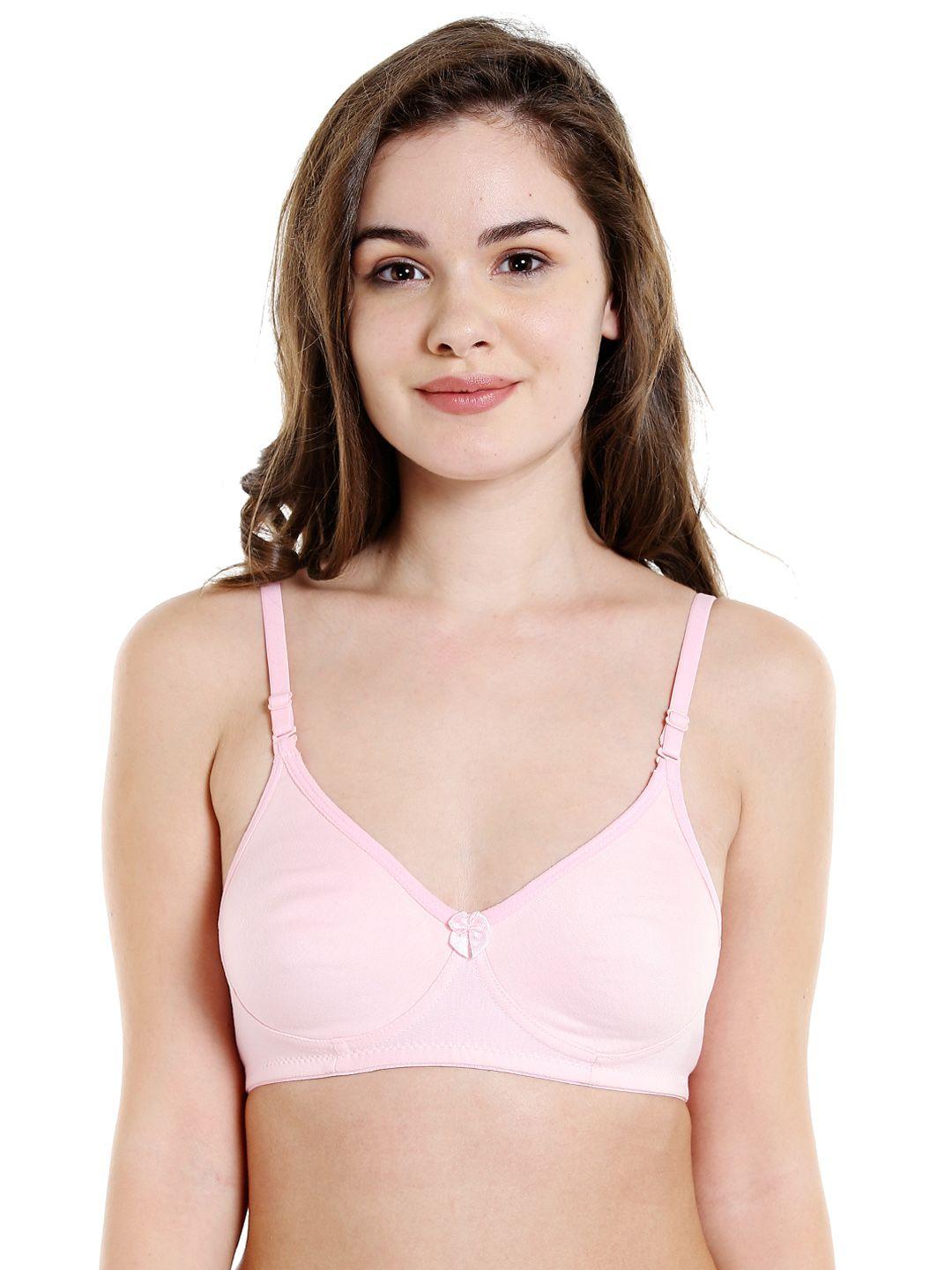 bodycare women pink solid t-shirt bra 6525pi