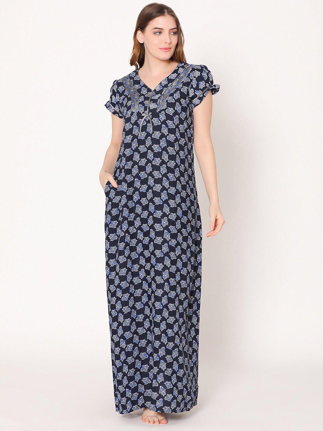 bodycare women printed maxi nightdress