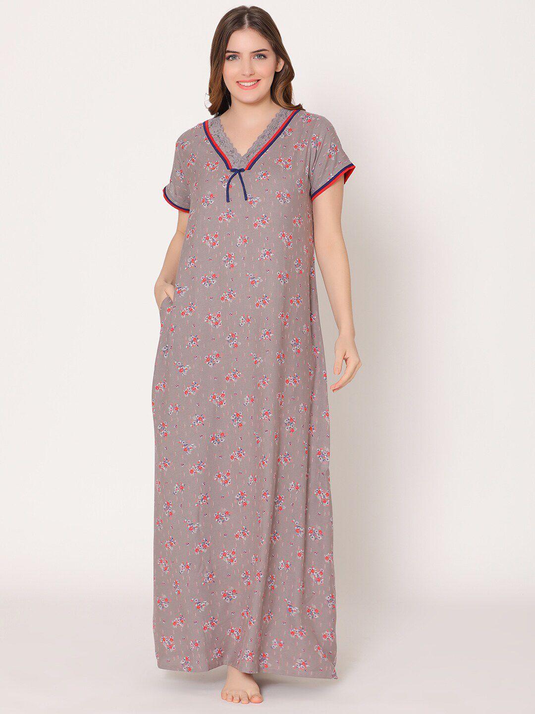 bodycare women printed maxi nightdress