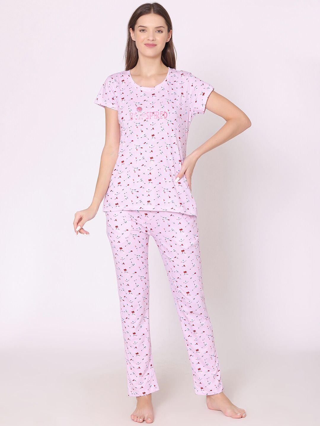 bodycare women printed pure cotton night suit
