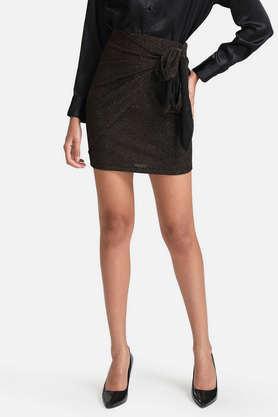 bodycon fit mid thigh women's skirt - copper