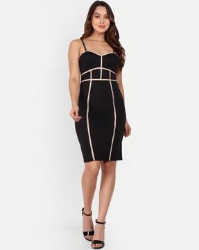 bodycon dress with contrast taping