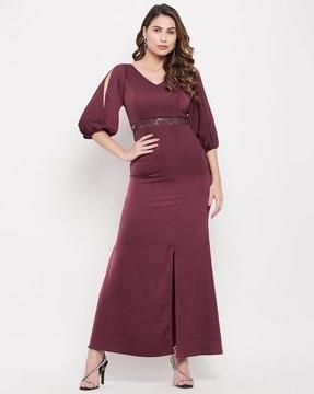 bodycon dress with front-slit