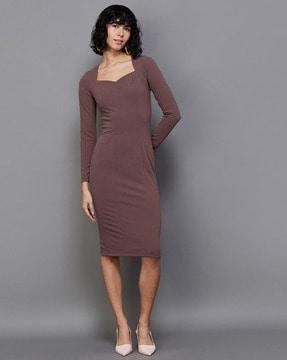 bodycon dress with full sleeves