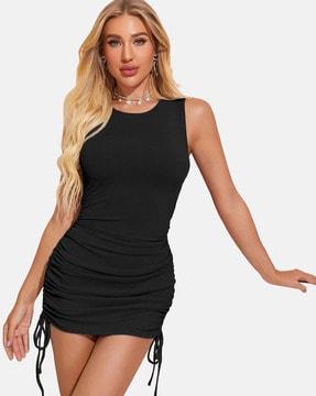 bodycon dress with side tie-up