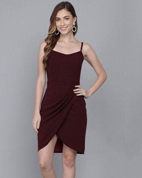 bodycon dress with strappy sleeves