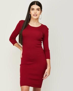 bodycon with ribbed hem