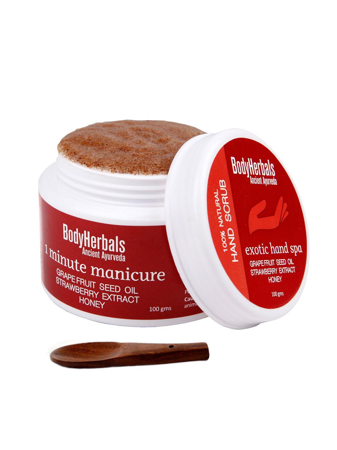 bodyherbals 1 minute strawberry extract elbow and hand manicure scrub - 100 gm