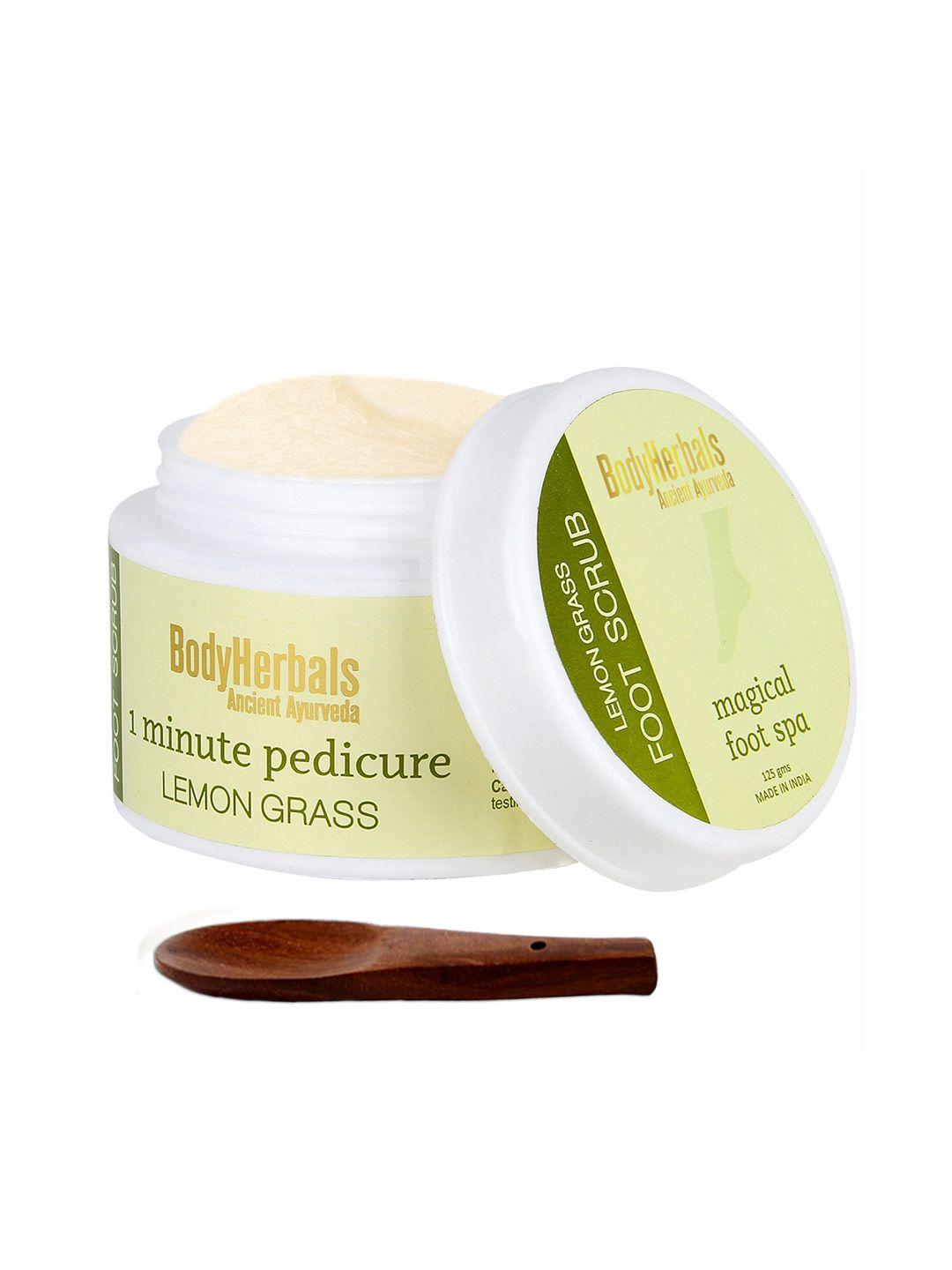 bodyherbals lemongrass walnut 1 minute pedicure foot scrub 125 gm