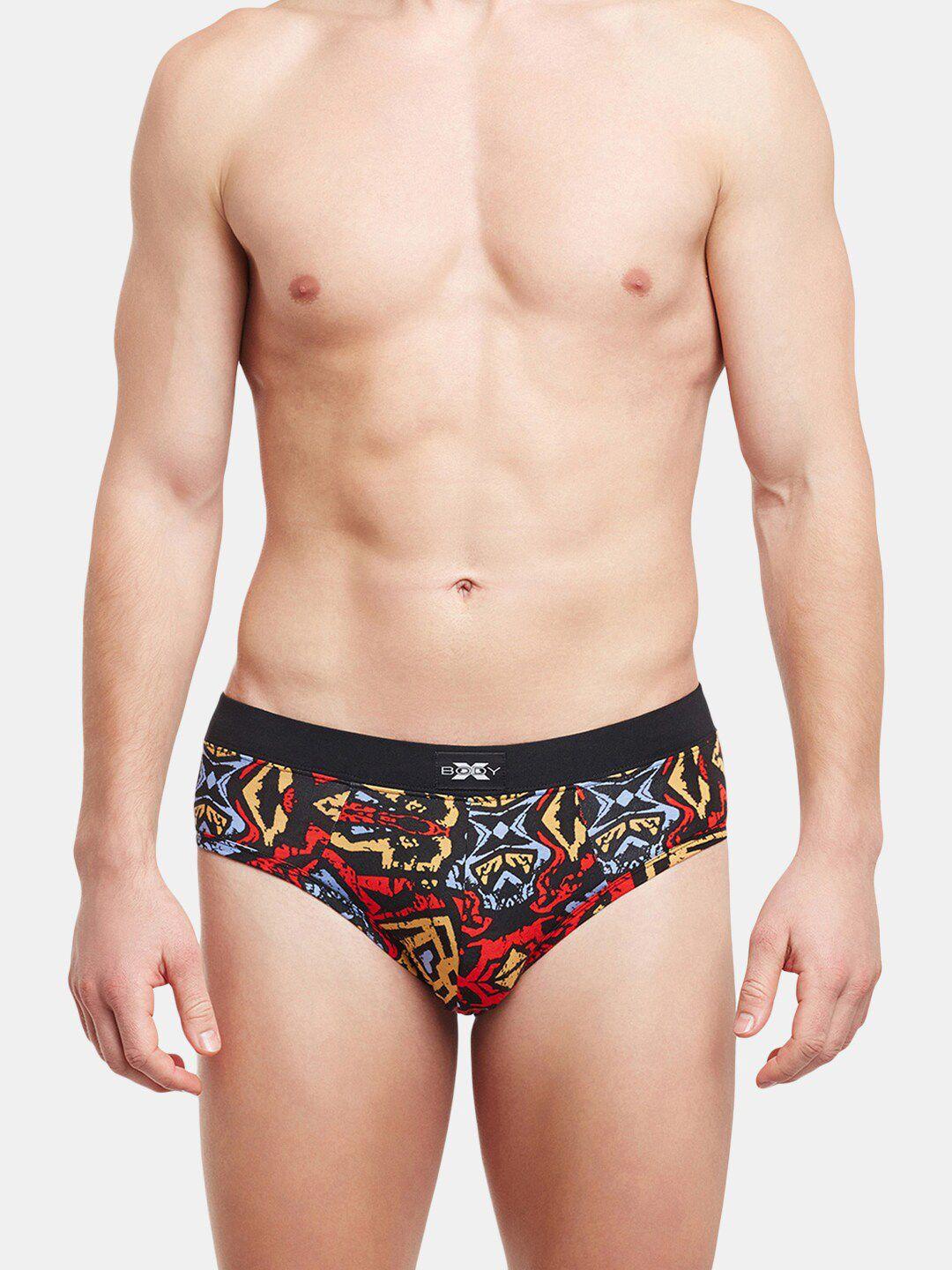 bodyx men abstract printed low-rise hipster brief bx06b-multi-print-s
