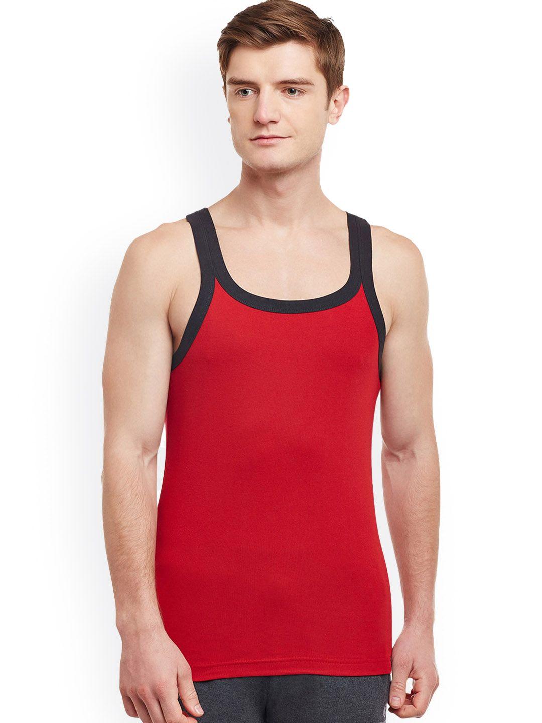 bodyx  sleeveless pure cotton innerwear vests  bx212 red/blk_80