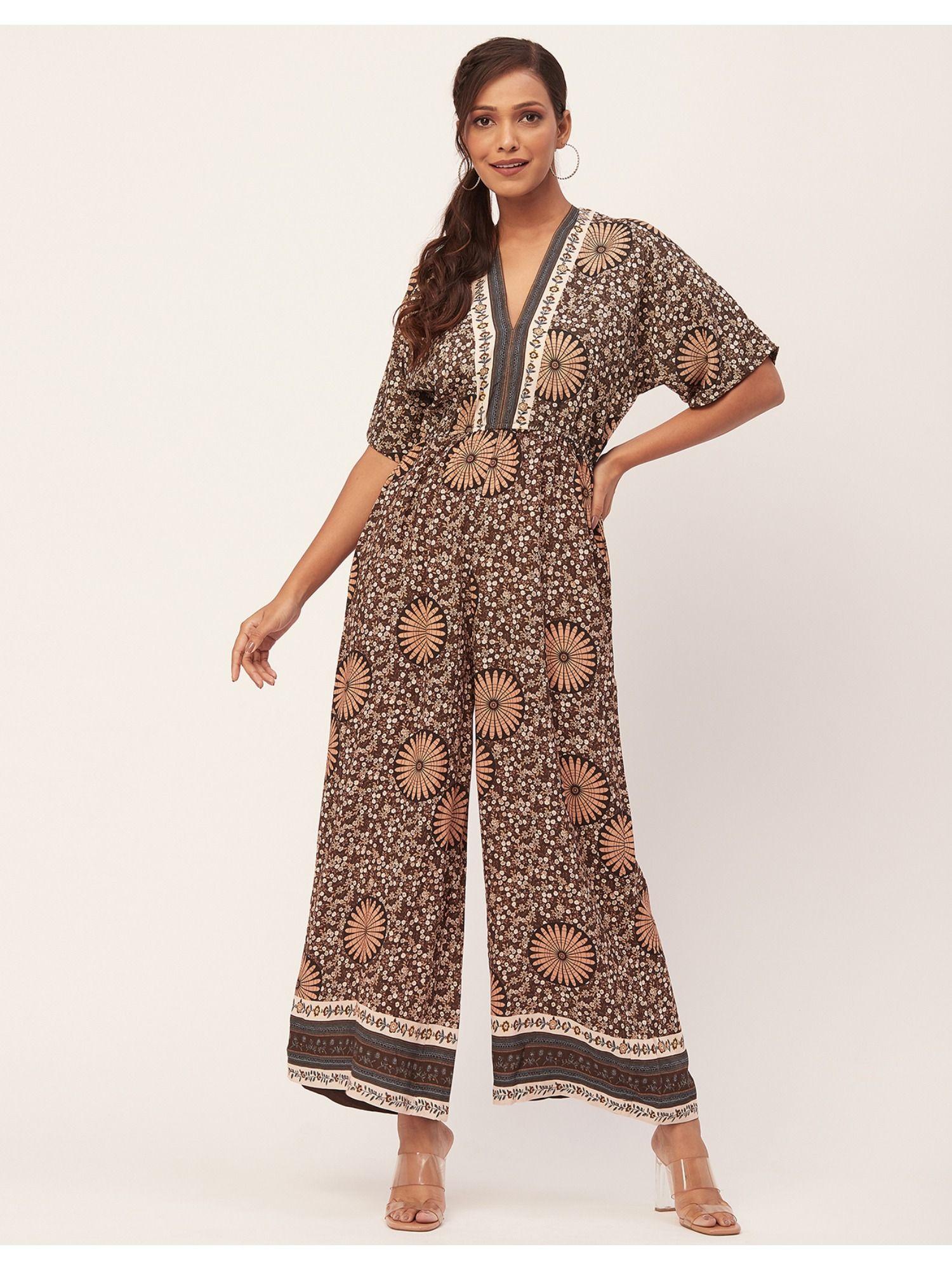 boho style wide leg loose jumpsuit