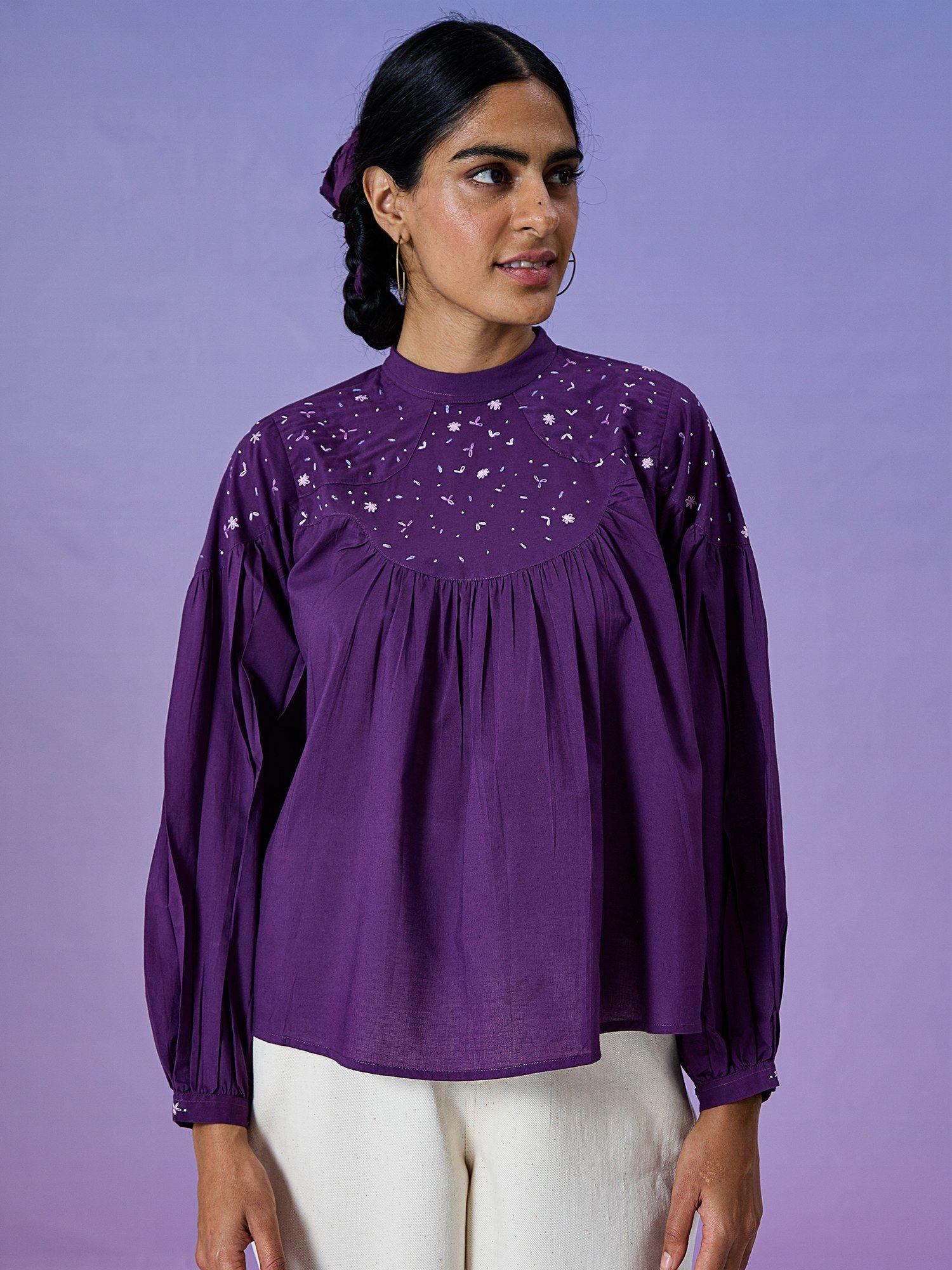 boisterous pure cotton hand embroidered top