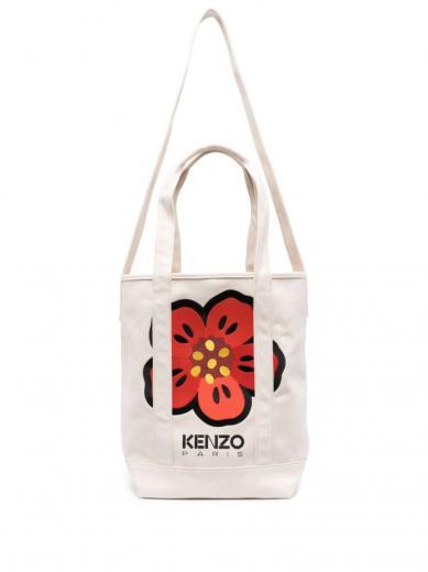 boke flower embroidered tote bag