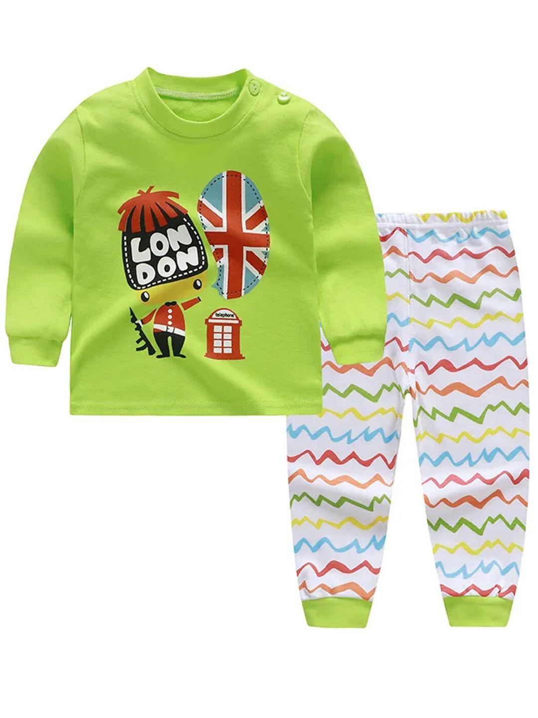 bold n elegant unisex kids printed t-shirt with trousers
