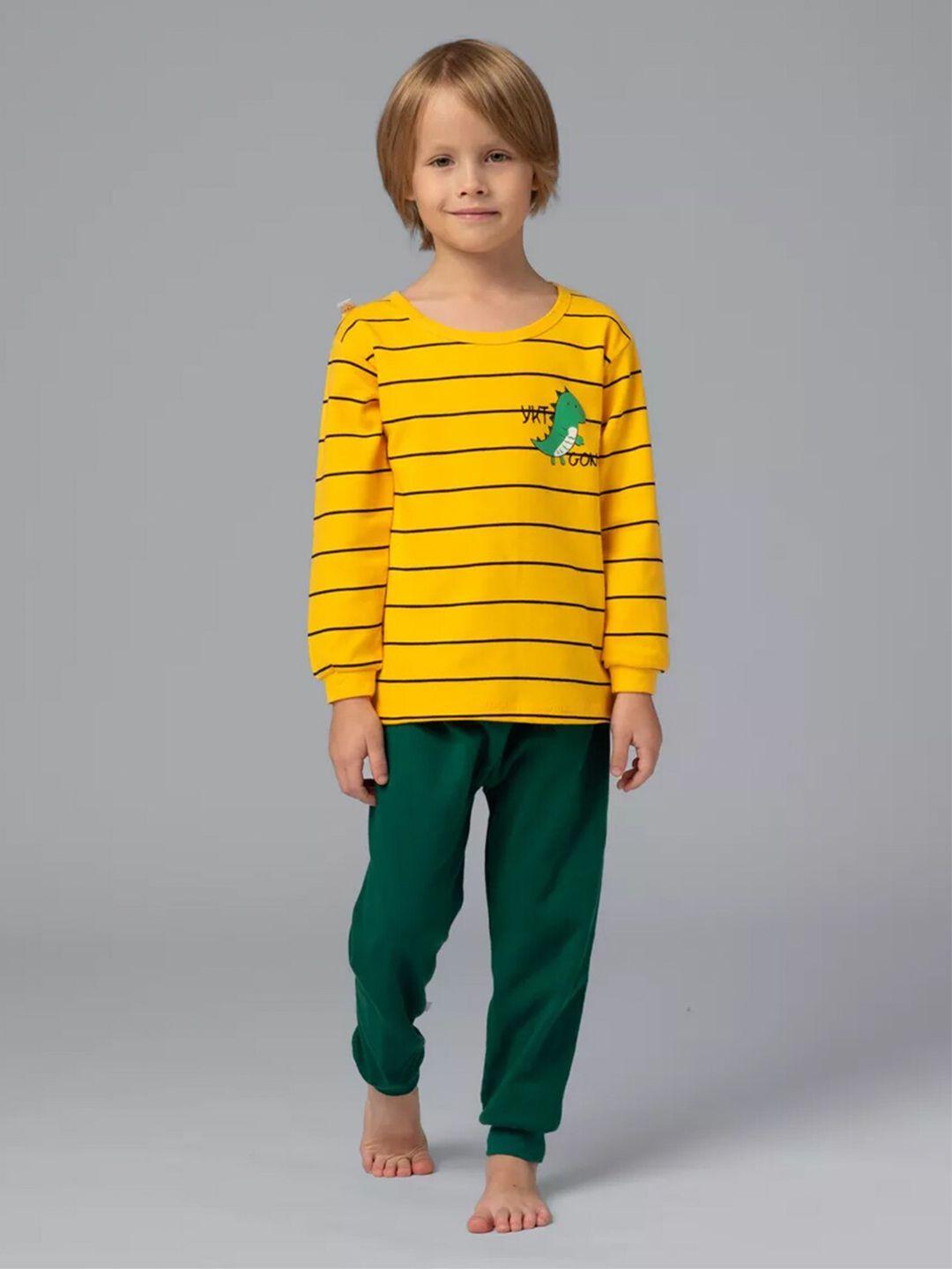 bold n elegant unisex kids striped t-shirt with pyjamas