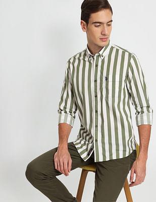 bold stripe twill shirt