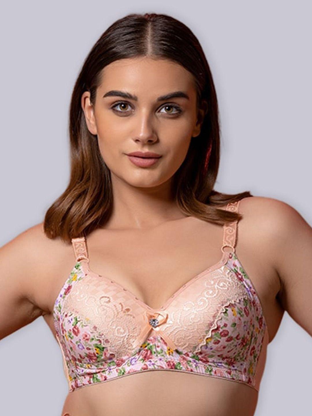 bold & bae floral printed lightly padded cotton everyday bra- all day comfort
