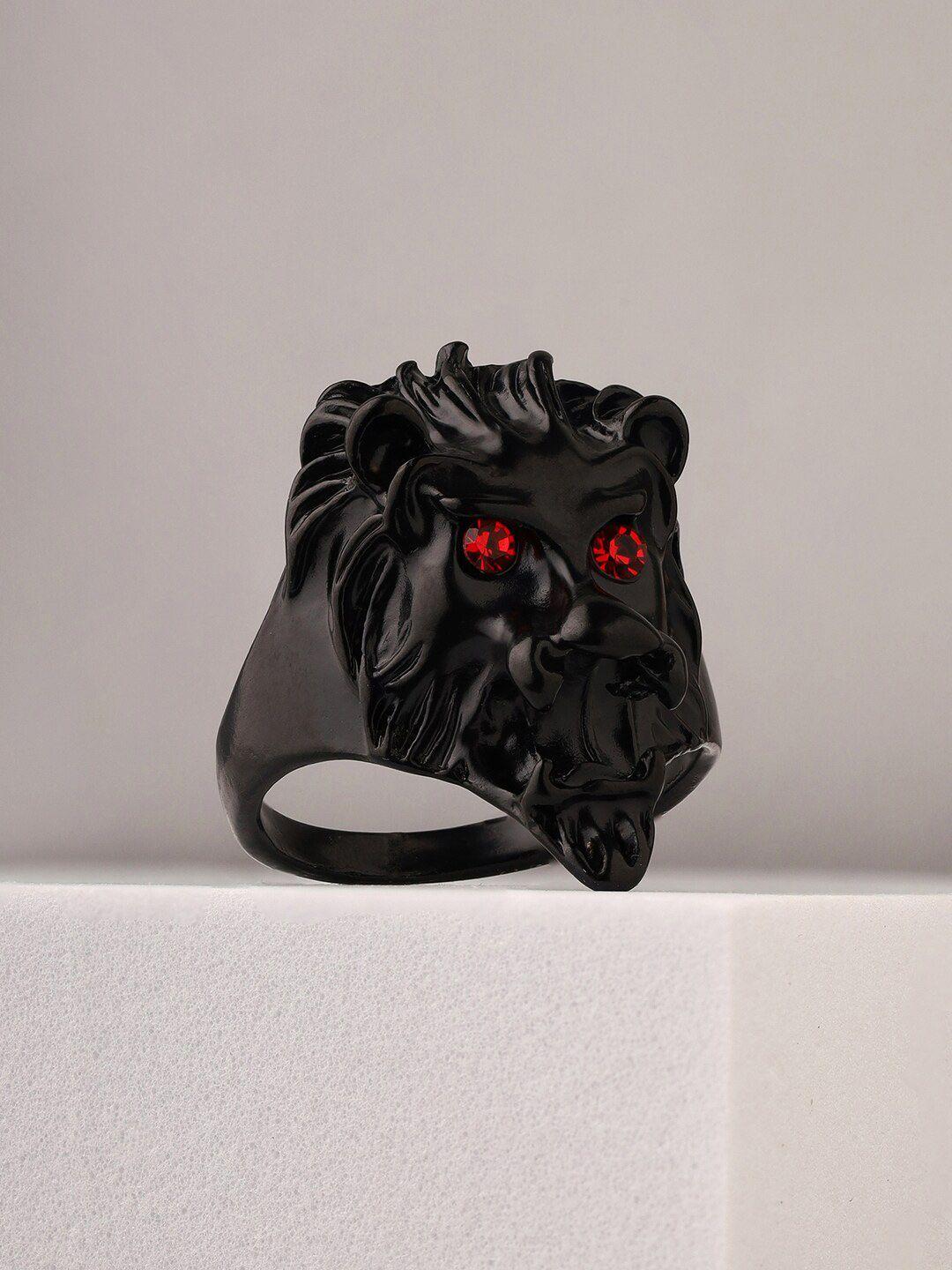 bold by priyaasi men onyx-studded finger ring
