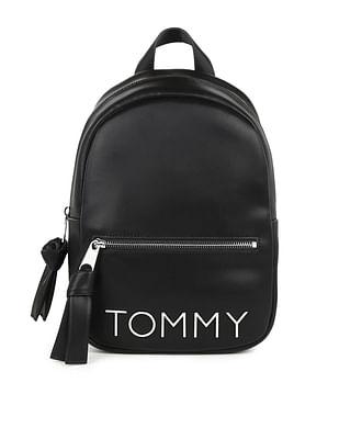 bold metallic logo backpack