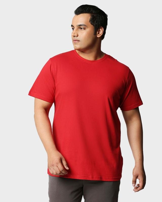 bold red half sleeve plus size t-shirt
