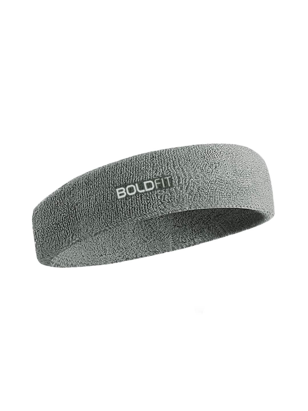 boldfit grey solid non-slip headband