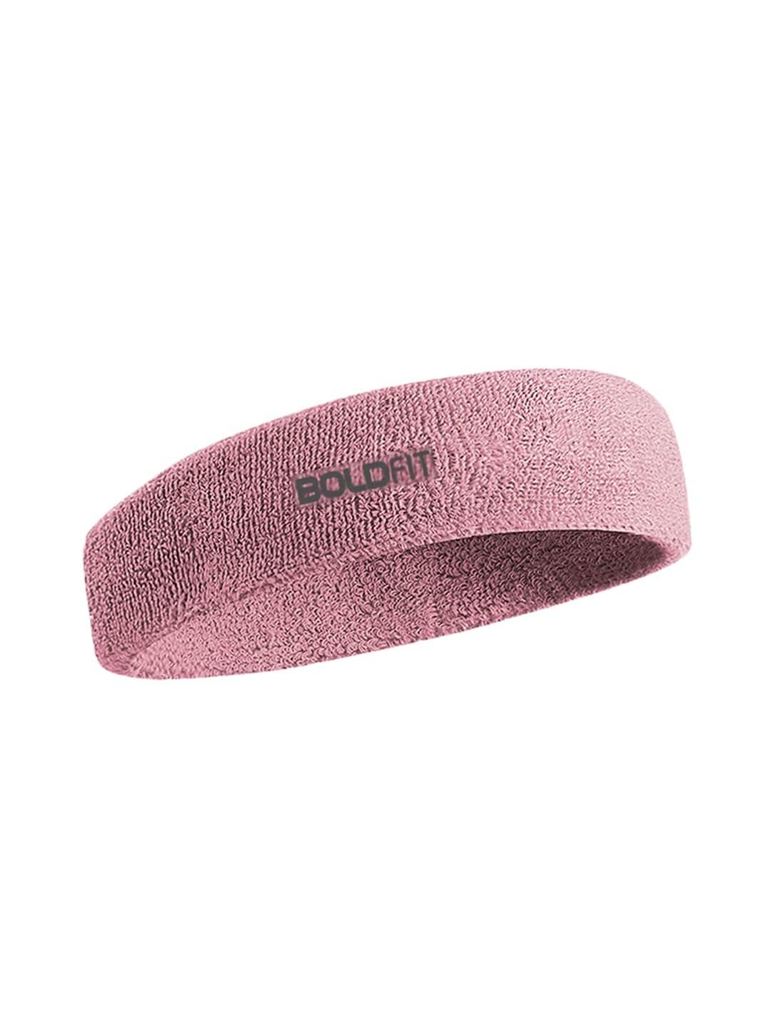 boldfit pink solid non-slip headband
