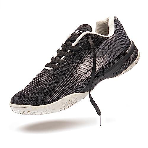 boldfit badminton shoes shuttle non marking shoes for badminton men light badminton shoes for women & badminton shoes men breathable non marking shoes for women anti skid badminton shoe black grey 7