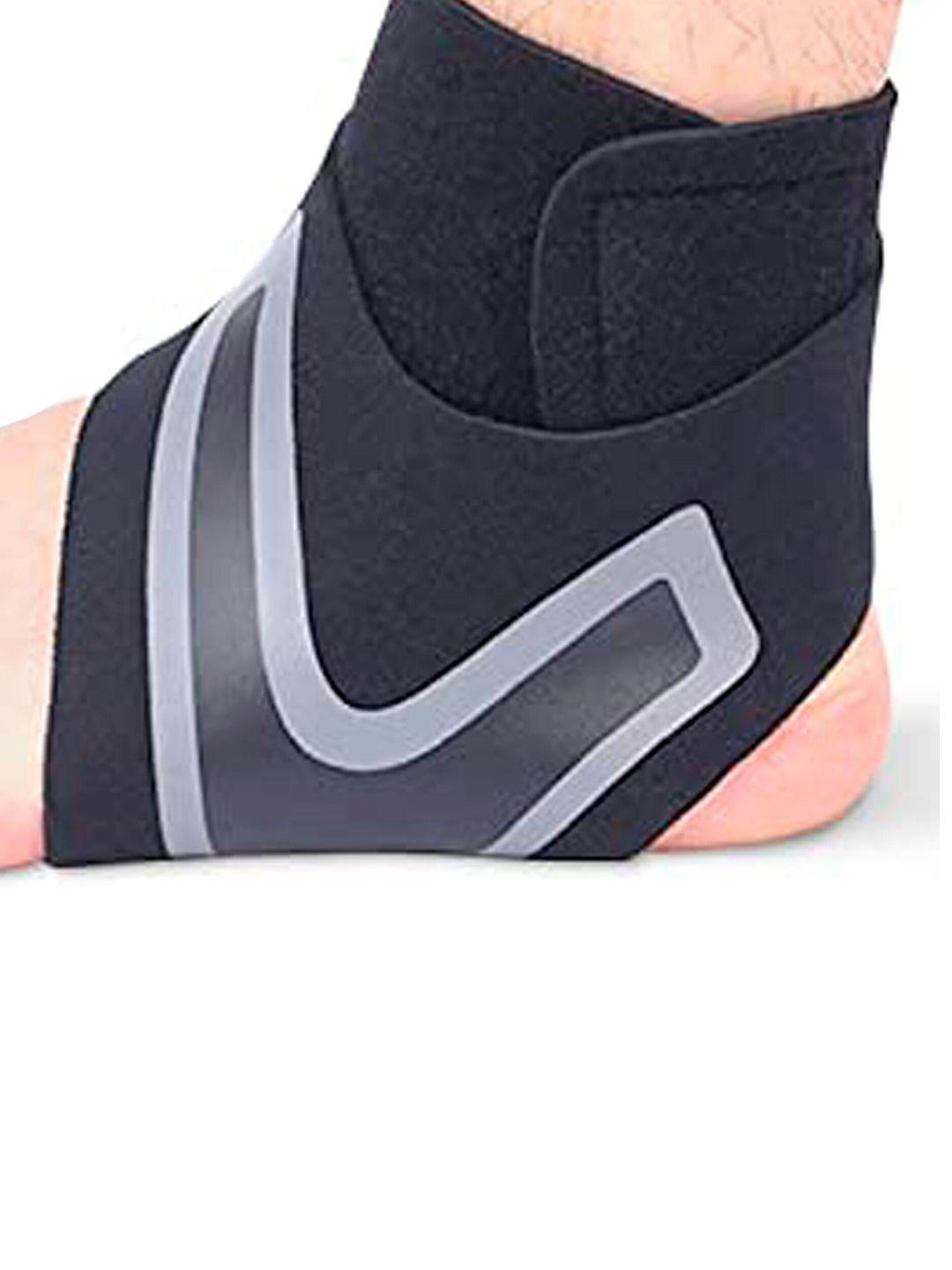 boldfit black & grey ankle support wrap for pain relief compression brace for injuries