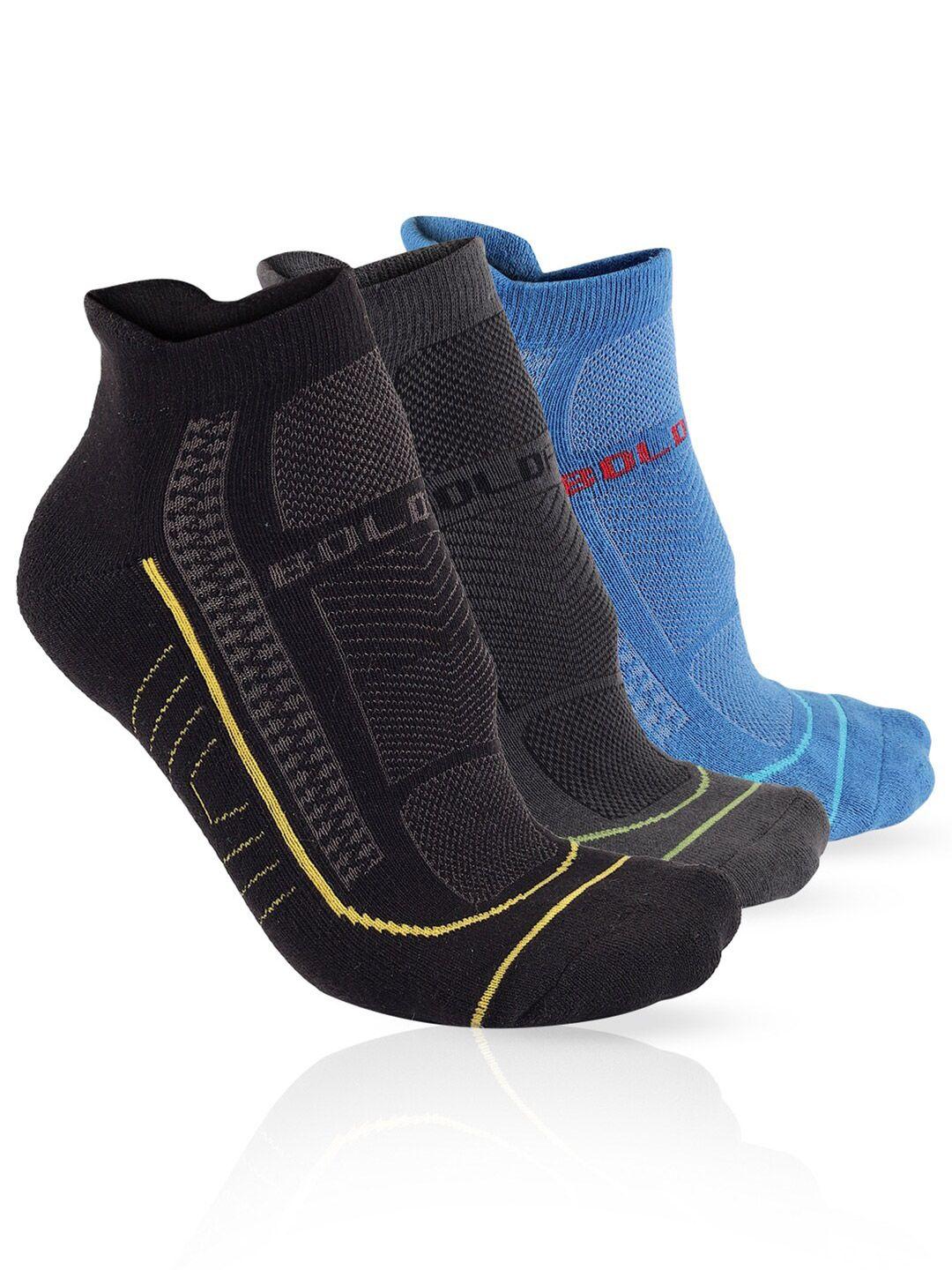 boldfit pack of 3 patterned cotton ankle-length socks