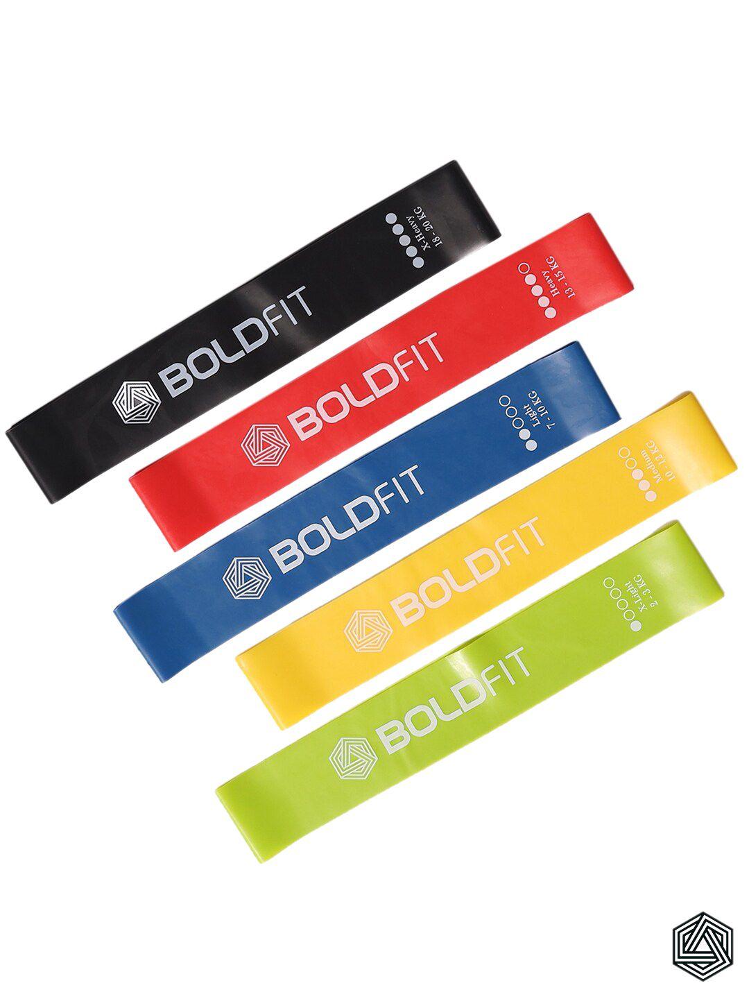 boldfit set of 5 resistance mini exercise bands