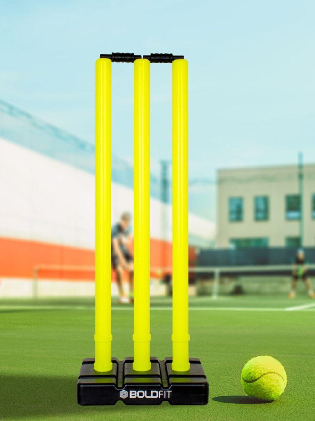 boldfit set of 6 portable cricket stumps with stand & bails sports accessories