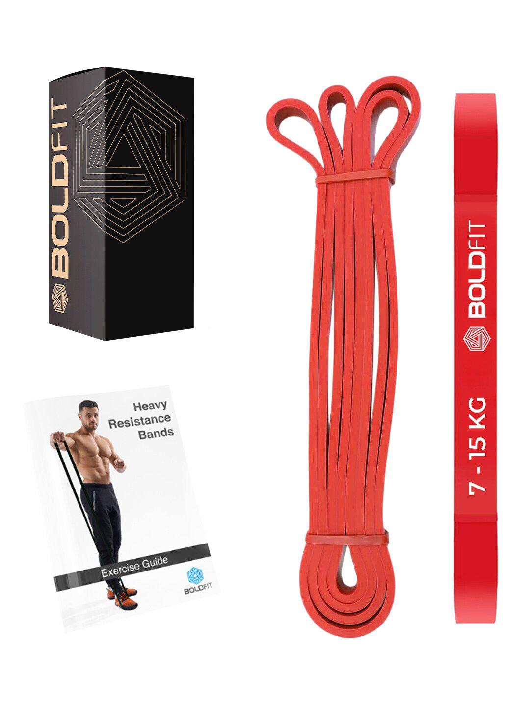 boldfit unisex red heavy resistance band sports accessories