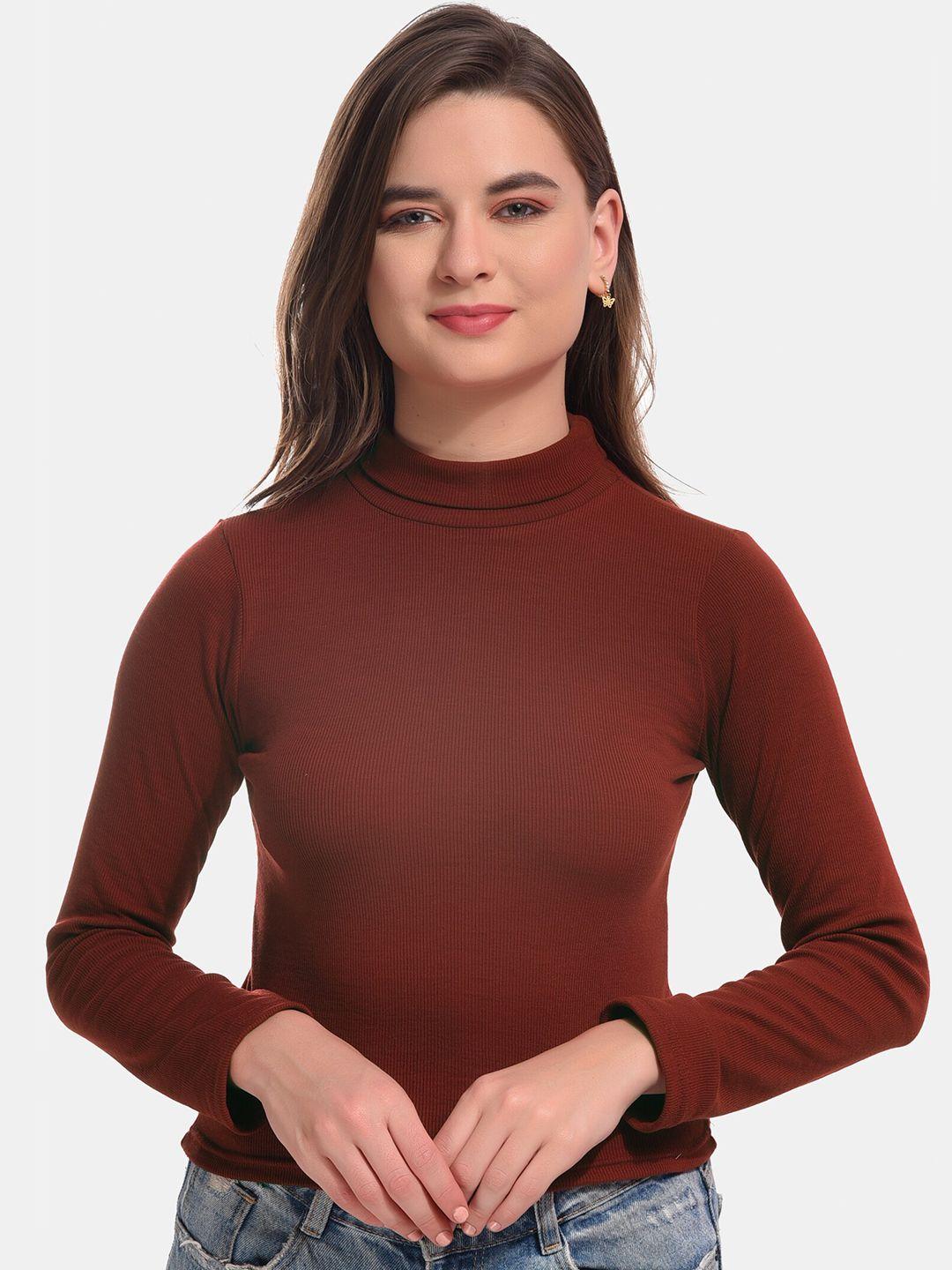 boleem high neck cotton crop fitted top