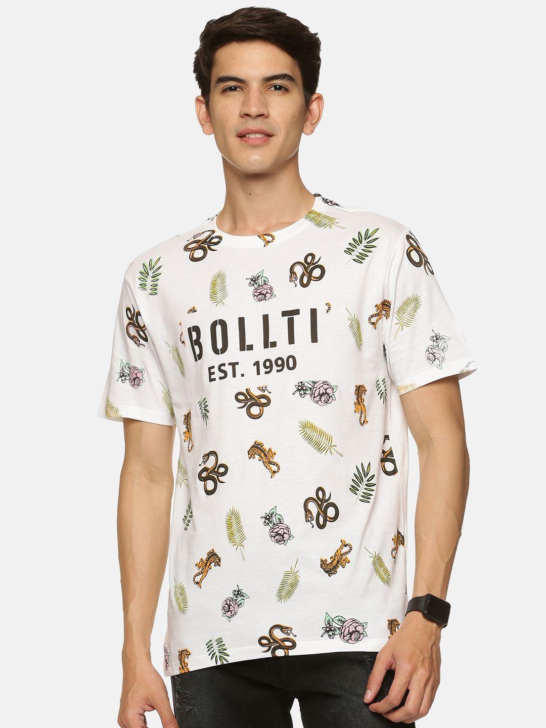 bollti conversational printed round neck short sleeves pure cotton t-shirt