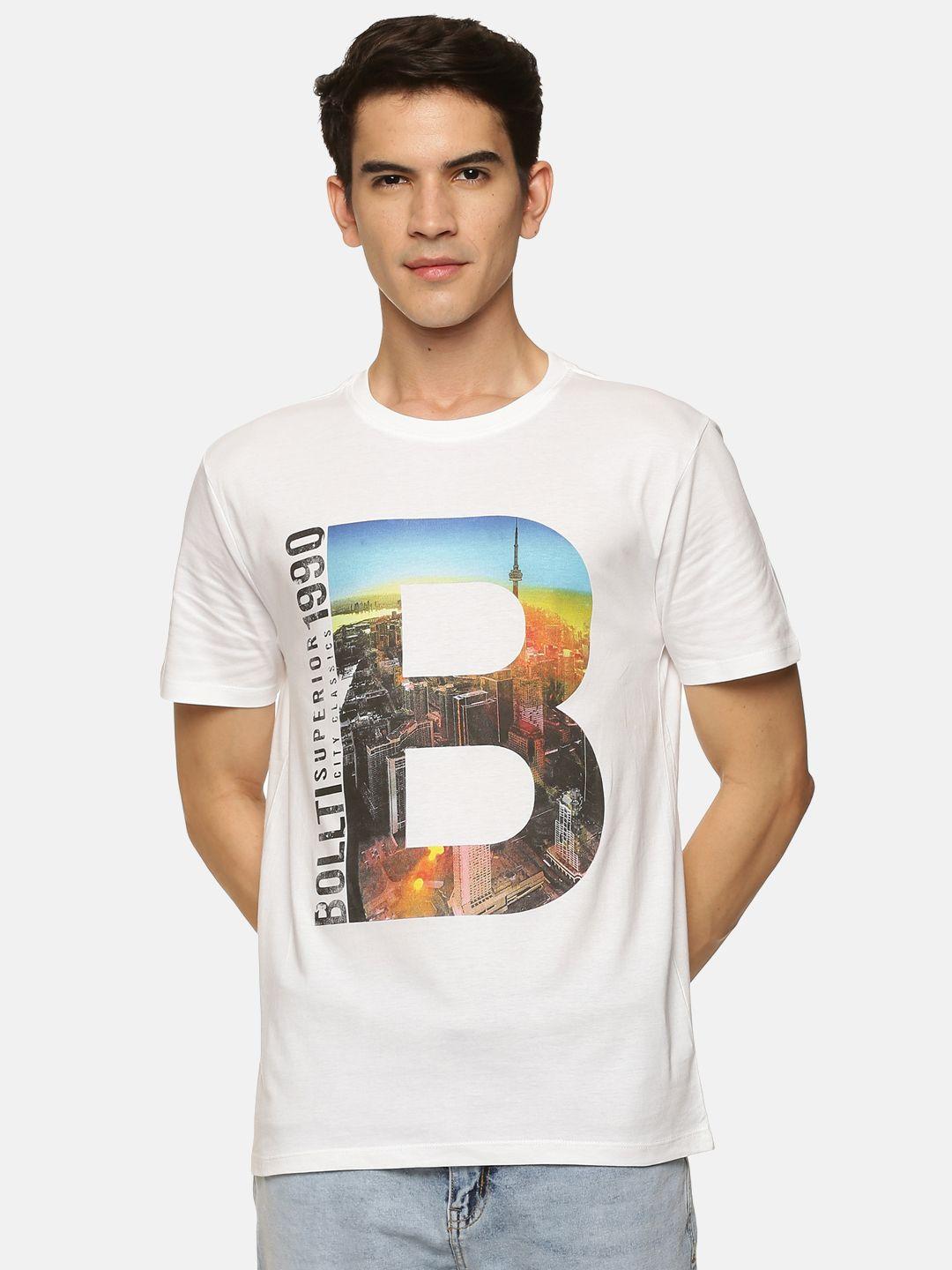 bollti graphic printed cotton casual t-shirt