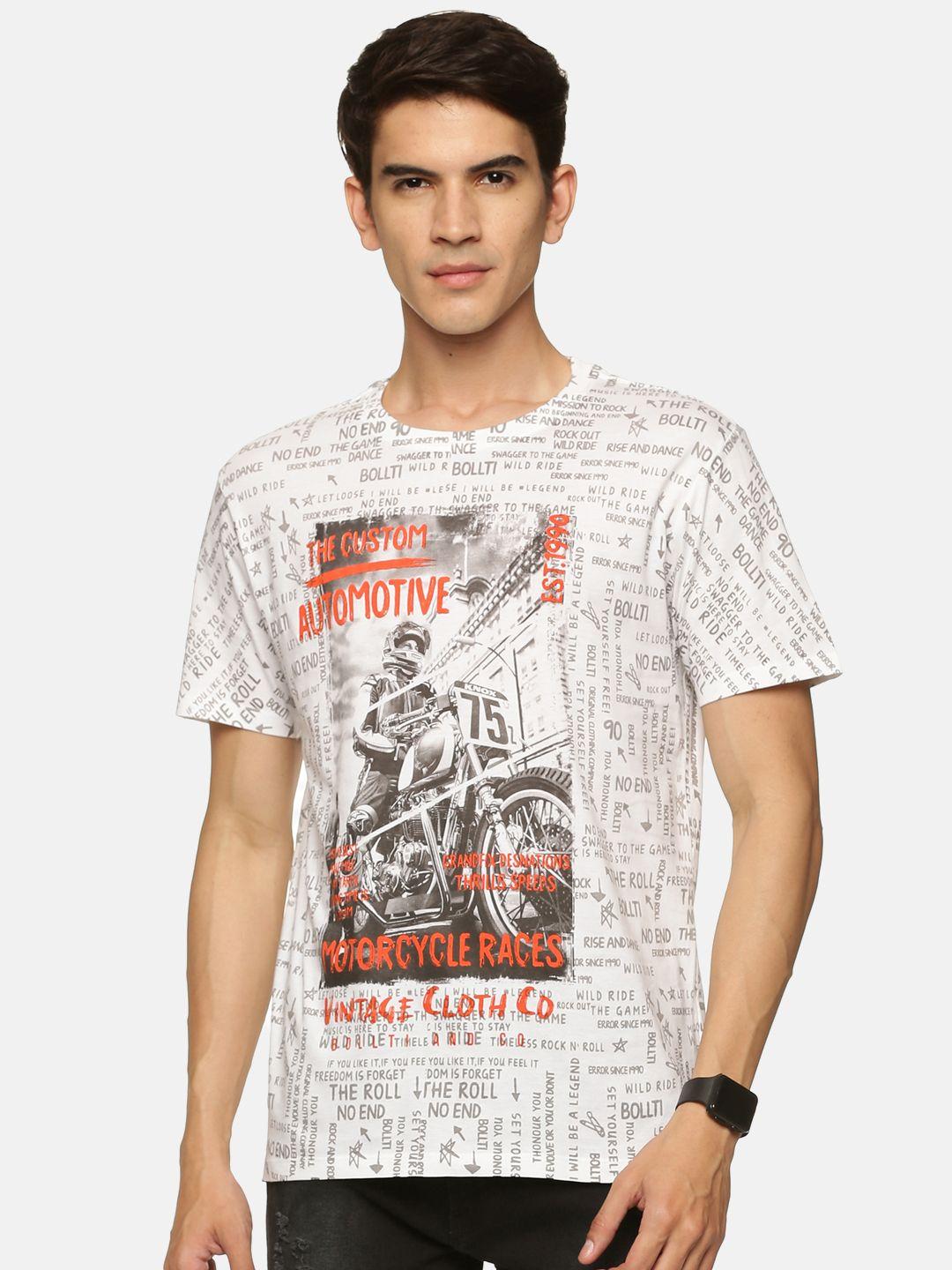 bollti graphic printed pure cotton casual t-shirt