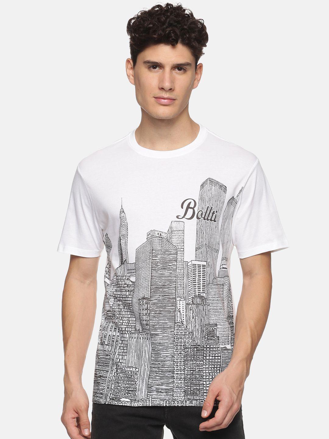 bollti graphic printed pure cotton casual t-shirt