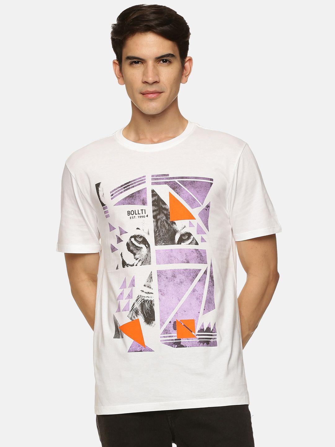 bollti graphic printed pure cotton t-shirt