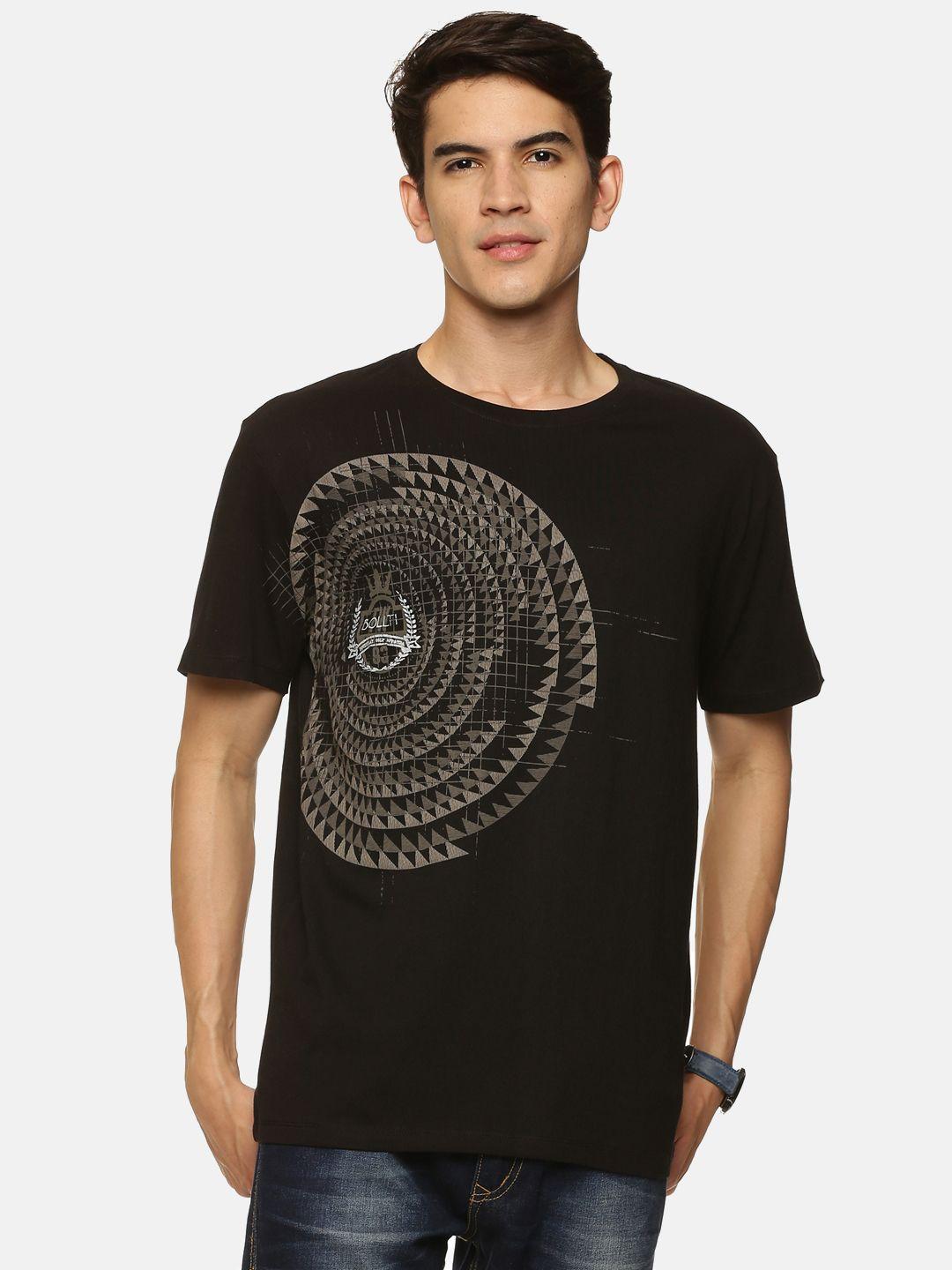 bollti graphic printed round neck cotton t-shirt