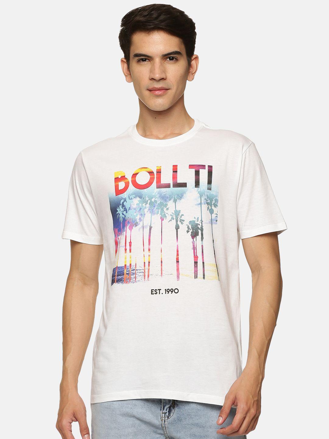 bollti graphic printed round neck cotton t-shirt